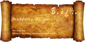 Buchholz Éva névjegykártya